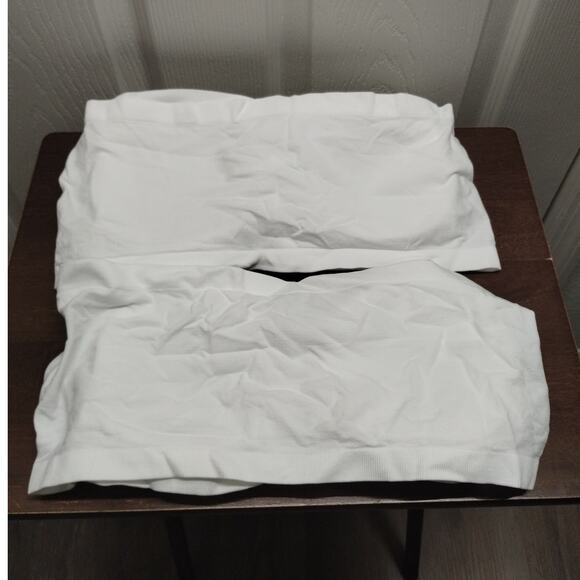 Real Field NEW Size 4X White Stretch Bandeau Tube Top Removable Pad Bra Set of 2 - Picture 2 of 3